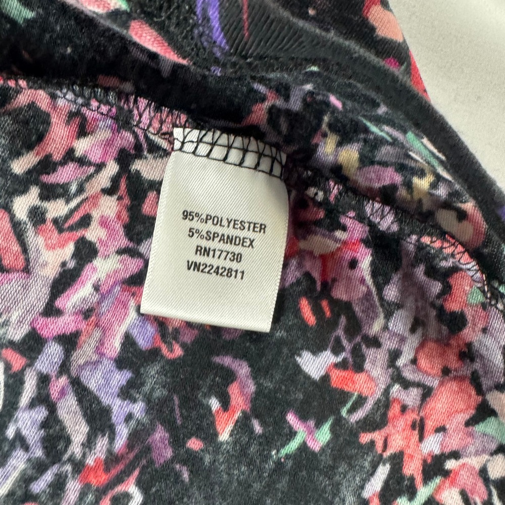 Pure Energy Women 3 Plus Size Abstract Confetti Print Babydoll Cami Top Black - Picture 3 of 7
